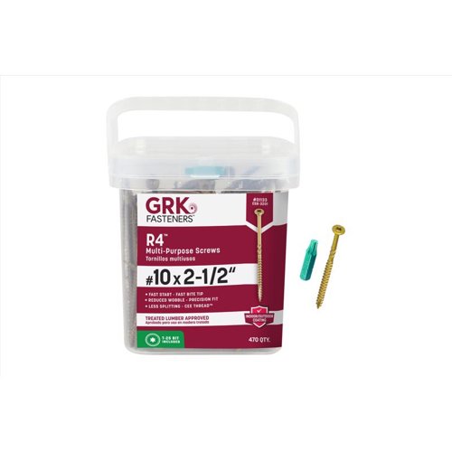 GRK Fasteners R4 No. 10 X 2-1/2 in. L Star Coated W-Cut Multi-Purpose Screws 470 pk