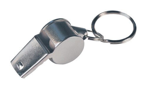 HILLMAN Metal/Plastic Silver Whistle Keychain
