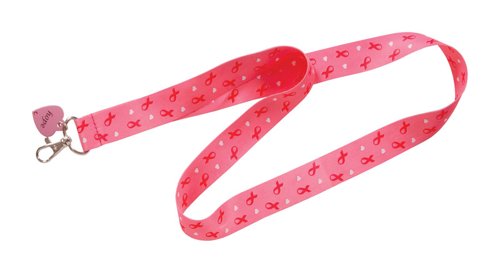 HILLMAN Breast Cancer Awareness Polyester Multicolored Decorative Key Chain Lanyard