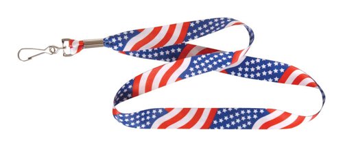 HILLMAN American Flag Polyester Multicolored Decorative Key Chain Lanyard