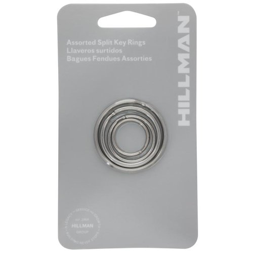 HILLMAN Tempered Steel Silver Split Rings/Cable Rings Key Ring