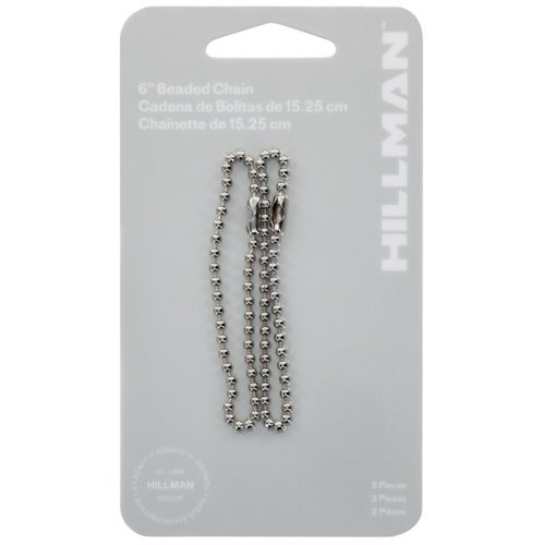 HILLMAN 6 in. D Metal Silver Beaded Ball Chain