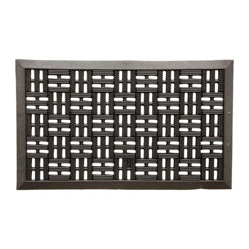 Sports Licensing Solutions 18 in. W X 30 in. L Black Trellis Scraper Rubber Door Mat