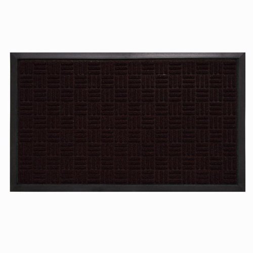 Sports Licensing Solutions 18 in. W X 30 in. L Brown Parquet Rubber Door Mat