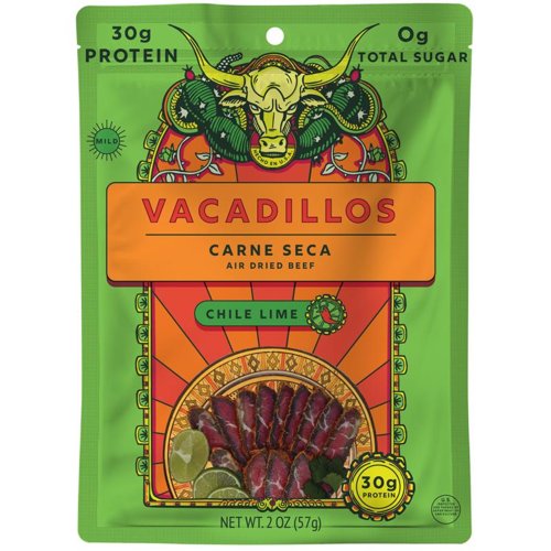 Vacadillos Carne Seca Chile Lime Beef Strips 2 oz Bagged