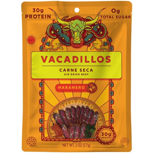 Vacadillos Carne Seca Habanero Beef Strips 2 oz Bagged