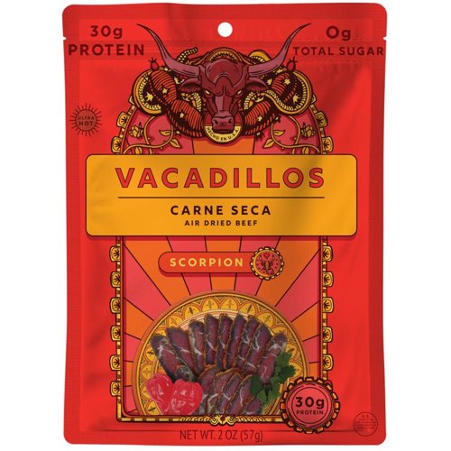 Vacadillos Carne Seca Scorpion Beef Strips 2 oz Bagged