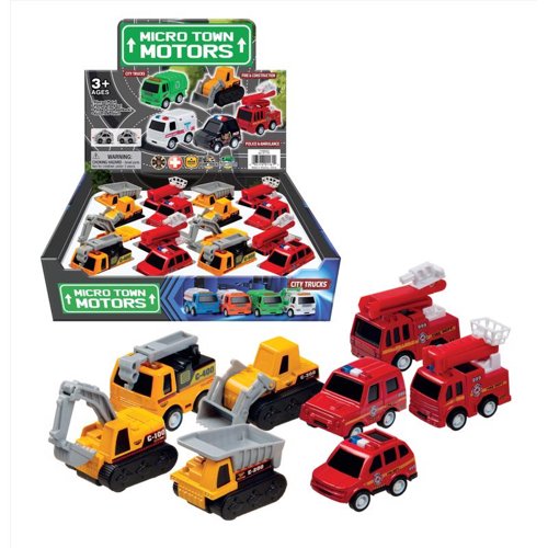 Playmaker Toys Fire and Construction Vehicle Assorted 12 pc
