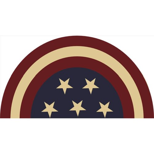 Rockport Premium Americana 18 in. W X 28 in. L Multi-Color Half Moon Star Coir Door Mat
