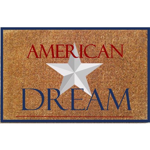 Rockport Premium Americana 18 in. W X 28 in. L Multi-Color American Dream with Star Coir Door Mat