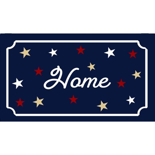 Rockport Premium Americana 18 in. W X 28 in. L Multi-Color Home with Stars Coir Door Mat