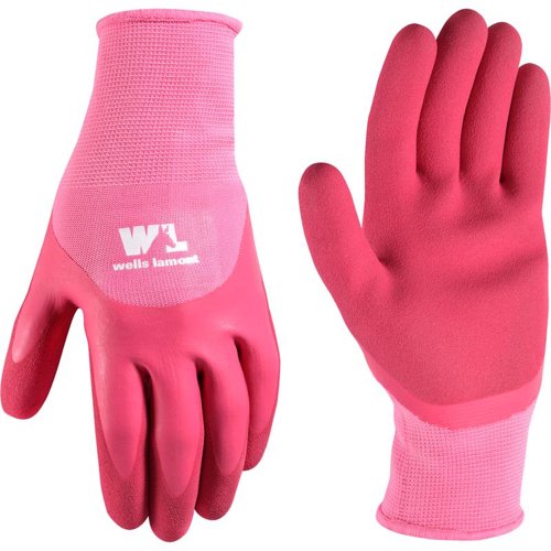 Wells Lamont Women's Indoor/Outdoor Latex Grip Gloves Pink S 1 pair