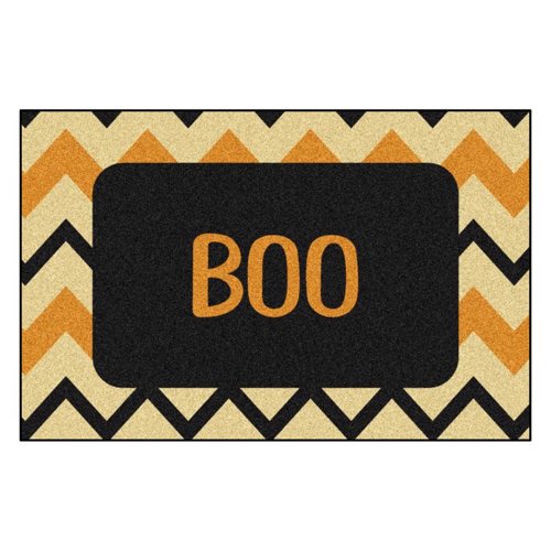Fanmats 30 in. W X 20 in. L Multi-Color Chevron Boo Rubber Door Mat