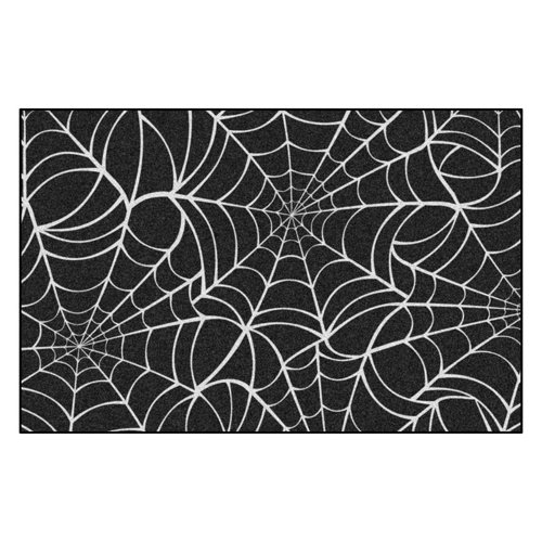 Fanmats 30 in. W X 20 in. L Multi-Color Spider Web Rubber Door Mat