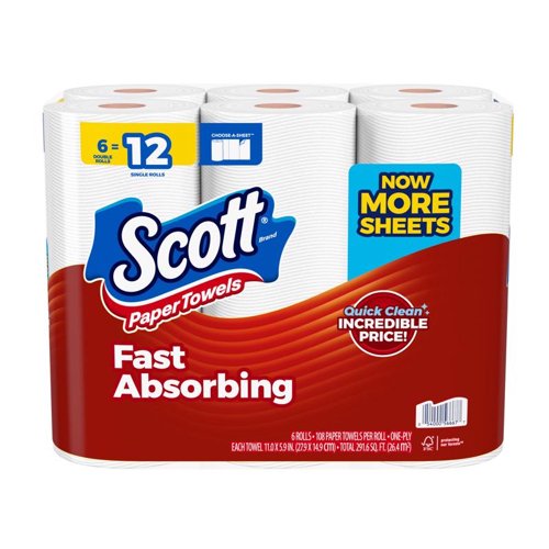Scott Paper Towels 108 sheet 1 ply 6 pk