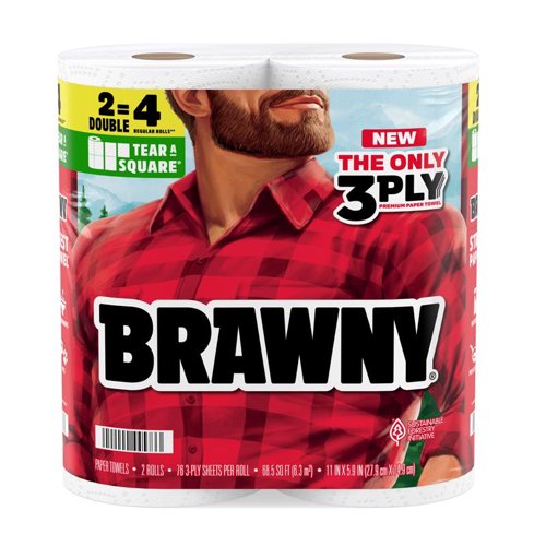 Brawny Tear-A-Square Paper Towels 76 sheet 3 ply 1 pk