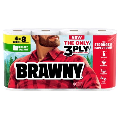Brawny Tear-A-Square Paper Towels 76 sheet 3 ply 1 pk
