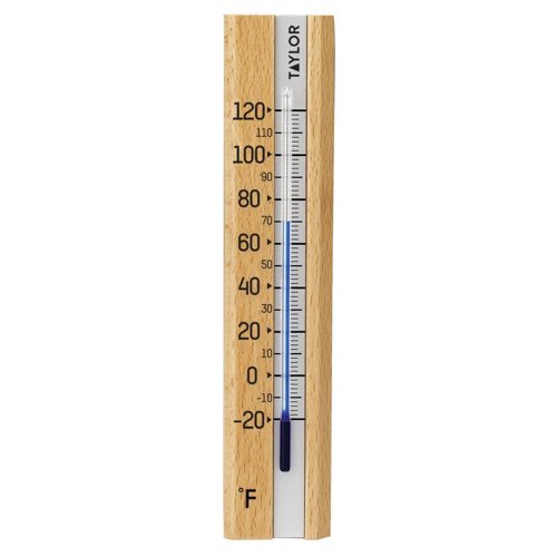 Taylor Tube Thermometer Wood Brown 6.5 in.