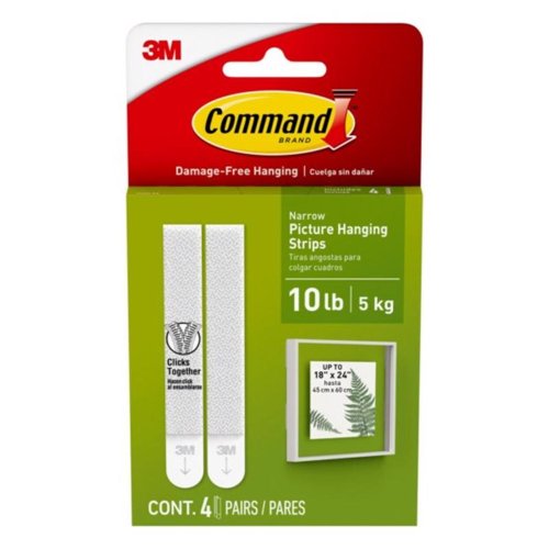3M Command White Picture Hanging Strips 12 lb 4 pair