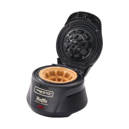 Presto 1 waffle Semi-Gloss Black Plastic Waffle Bowl Maker