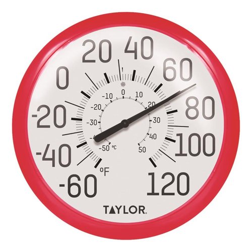 Taylor Dial Thermometer Plastic Red 13.25 in.