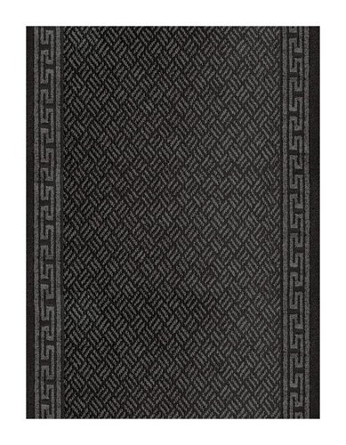 Multy Home Greek Key 60 ft. L X 26 in. W Gray Nonslip Carpet Runner