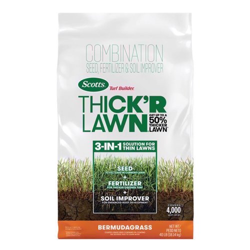 Scotts Turf Builder ThickR Bermuda Grass Full Sun Grass Seed and Fertilizer 40 lb