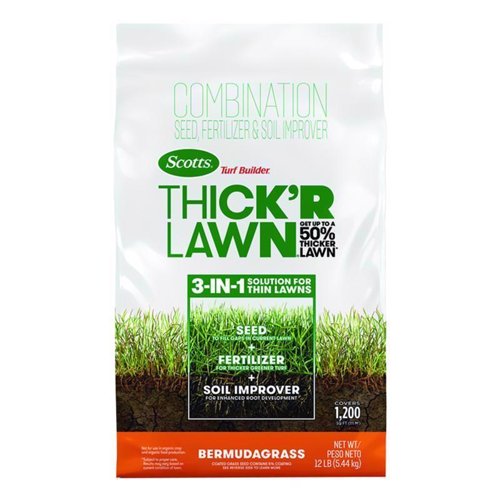 Scotts Turf Builder ThickR Bermuda Grass Full Sun Grass Seed and Fertilizer 12 lb