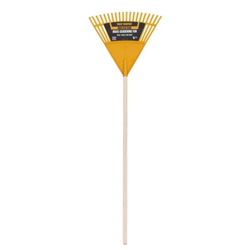 True Temper 55.75 in. 20 Tine Poly Kids Rake Wood Handle