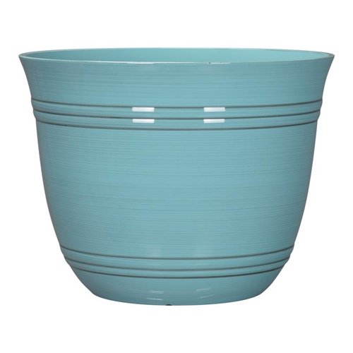 L&G 11 in. H X 14.5 in. W X 14.5 in. D X 14.5 in. D Polyresin Galileo Planter Aqua