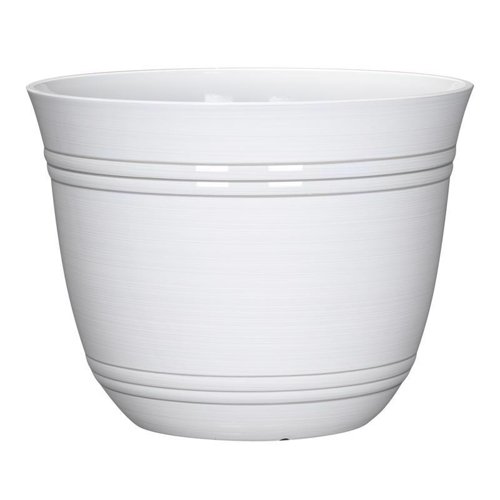 L&G 11 in. H X 14.5 in. W X 14.5 in. D X 14.5 in. D Polyresin Galileo Planter White