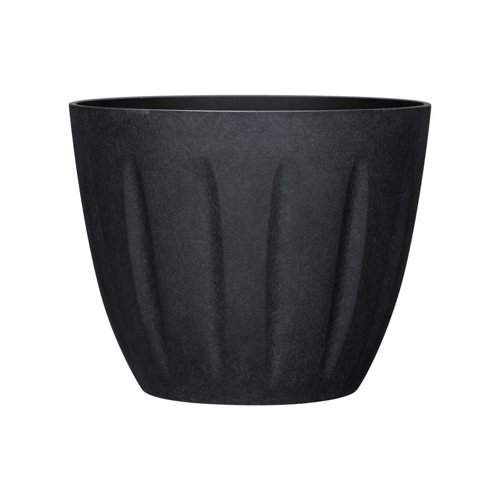 L&G 9.6 in. H X 12 in. W X 12 in. D X 12 in. D Polyresin Spritzer Planter Black