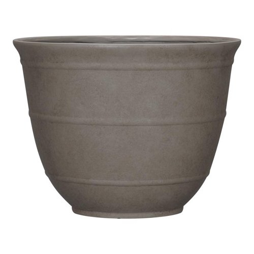 L&G 9.6 in. H X 12 in. W X 12 in. D X 12 in. D Polyresin Brighton Planter Mocha