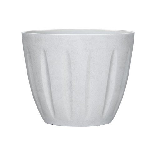 L&G 9.6 in. H X 12 in. W X 12 in. D X 12 in. D Polyresin Spritzer Planter White