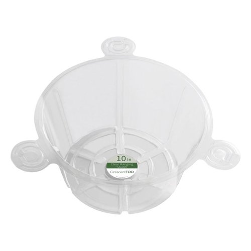 Crescent Garden 5 in. H X 10 in. D Polyethylene Hanging Basket Drip Pan Clear