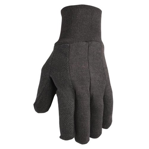 Wells Lamont Men's Outdoor Rubber Grip Jersey Work Gloves Brown L 3 pair