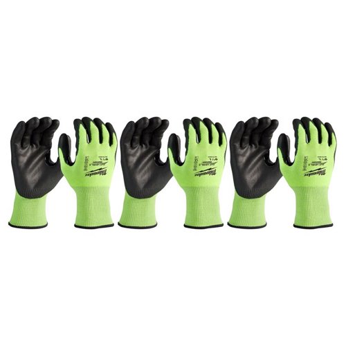 Milwaukee Smartswipe Dipped Gloves High-Vis Green L 3 pair