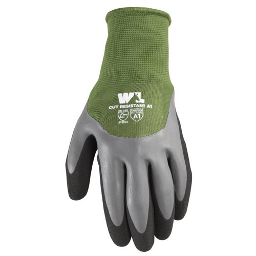 Wells Lamont Men's Indoor/Outdoor Latex Coated Chore Gloves Gray/Green XL 1 pair