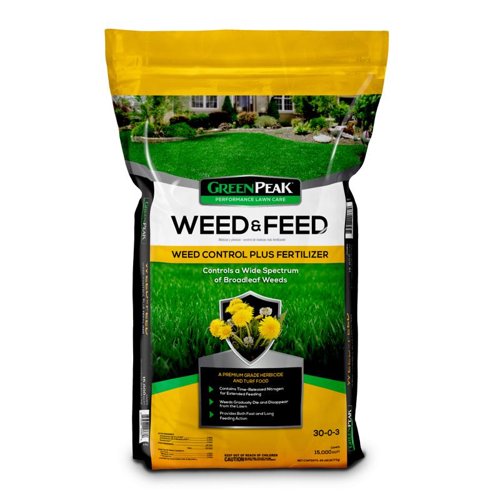 GreenPeak Weed & Feed Lawn Fertilizer For All Grasses 15000 sq ft