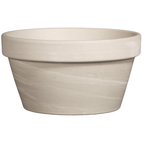 Border Concepts 5.12 in. H X 10.66 in. W X 10.75 in. D Clay Low Bowl Planter Granite
