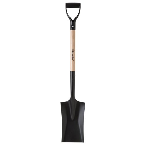 Home Plus 40.5 in. Steel Square Garden Spade Wood Handle