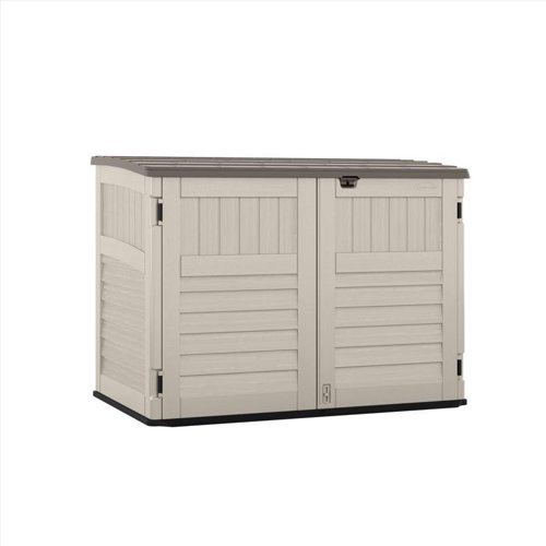 Suncast The Stow-Away 6 ft. x 4 ft. Resin Horizontal Pent Storage Shed with Floor Kit