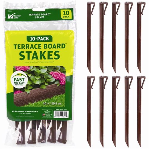 Master Mark Terrace Board 10 in. H Plastic Brown Stake Kit