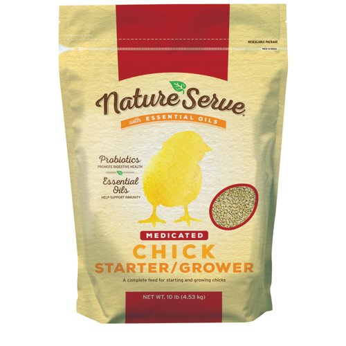 NatureServe Medicated Grower/Starter Feed Crumble For Poultry 10 lb