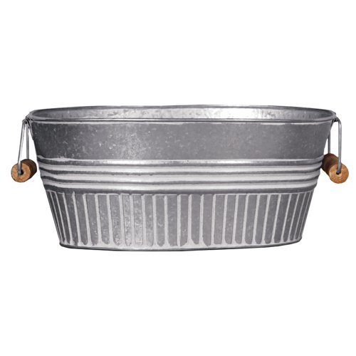 Robert Allen 9 in. H X 14 in. W X 6 in. D Metal Tub Planter Galvanized