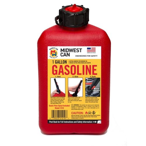 Midwest Can Quick Flow Spout HDPE Gas Can 1 gal