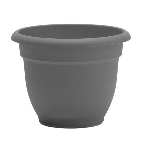 Bloem Ariana 13.75 in. H X 17.75 in. W X 16 in. D Plastic Traditional Planter Charcoal