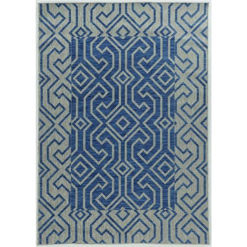 Linon Home Decor 9.5 ft. W X 6.5 ft. L Blue/Gray Polypropylene Accent Rug