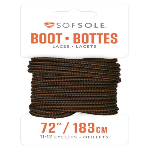 Sof Sole 72 in. Black-Brown Boot Laces
