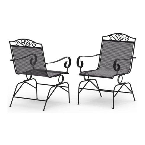 Living Accents Winston Black Steel Frame Spring Dining Chair